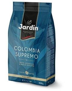 Кофе в зернах Jardin Colombia Supremo 1 кг, темная обжарка, 100% арабика (0605-8)