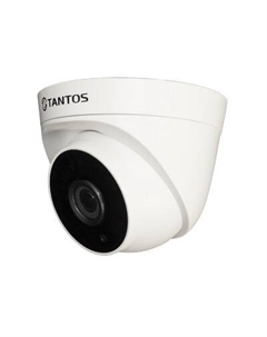 IP-камера 3.6мм, купольная, 2Мпикс, CMOS, до 1920x1080, до 30кадров/с, ИК подсветка 30м, 0 °C/+50 °C, белый (TSi-Eeco25F) Tantos