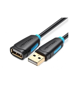 Кабель-удлинитель USB(Am)-USB(Af), 2 м, черный, (CBCBH) Vention