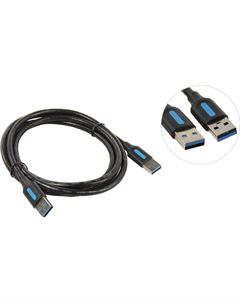 Кабель USB(Am)-USB(Am), 2 м, черный, (CONBH) Vention