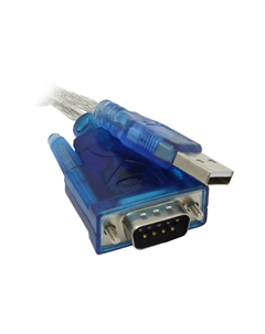 Кабель-переходник (адаптер) USB(Am)-COM(9M), 80 см, прозрачный/голубой, USS-102N (30677) Orient