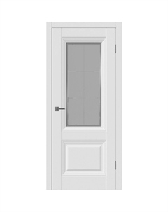 Дверь межкомнатная Барселона 2 800х2000 мм эмаль белая со стеклом с замком и петлями Vfd