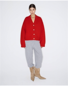 Кардиган с открытыми швами красного цвета 2mood