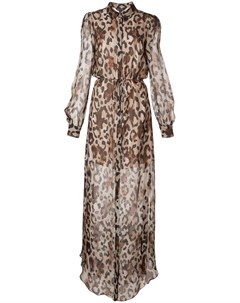 Rachel zoe полупрозрачное платье с леопардовым принтом l коричневый Rachel zoe
