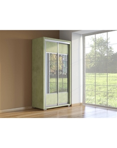 Шкаф Шкаф-купе 2х дв Orma Soft 2 (2 зеркала) (Ткань: Велюр Лофти Олива) 119x60 Орматек