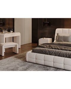 Пуфик Пуф Luna (Ткань: Микровелюр Manhattan Цветочный белый) 66x41 Орматек