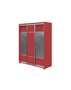 Шкаф Шкаф-купе 3х дв Orma Soft 2 (2 зеркала) (Ткань: Велюр Forest 13 Красный) 177x60 Орматек