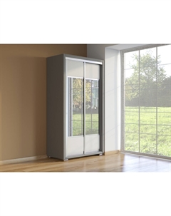 Шкаф Шкаф-купе 2х дв Orma Soft 2 (2 зеркала) (Экокожа Серый с белым) 119x60 Орматек