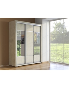 Шкаф Шкаф-купе 3х дв Orma Soft 2 (2 зеркала) (Ткань: Велюр Лофти Лён) 177x60 Орматек