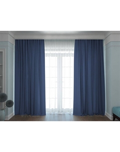 Комплект штор Madison (Полиэстер Темно-синий) 300x270 Орматек