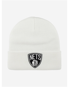 Шапка с отворотом MITCHELL NESS EU175-TEAMTALK-WHT Brooklyn Nets NBA (белый), Белый Mitchell and ness