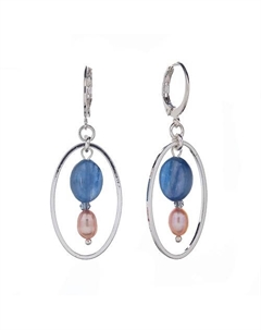 Серьги Alba, с кианитом и жемчугом Lanzerotti