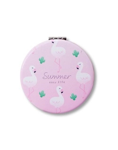 Зеркало складное "Flamingo summer four pink" с увеличением Ilikegift