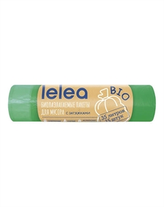 Мешки для мусора БИО с затяжками 35 л 15 Lelea