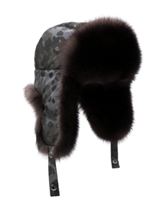 Шапка-ушанка с мехом соболя Black sable