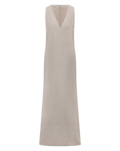 Платье из вискозы и льна Brunello cucinelli