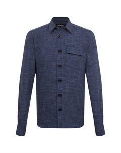 Рубашка из шерсти и шелка Kiton