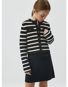 Вязаный кардиган в полоску для девочек Sela