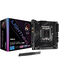 Материнская плата mini-ITX B760I LIGHTNING WIFI (LGA1700, B760, 2*DDR5 (4400), 3*SATA 6G RAID, PCIe, M.2, WiFi, BT, 5*USB 3.2, USB Type-C, HDMI Asrock
