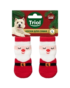 Носки для собак New Year Дед Мороз, размер L Триол