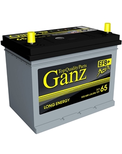 Автомобильный аккумулятор Asia EFB 65 Ач обратная полярность D23L Ganz