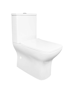 Унитаз-компакт безободковый Fresco AZ-8302 с крышкой микролифт, белый Azario