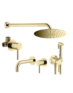 Комплект гигиенического смесителя с верхним душем IXO KITZXO01OR210 золото 24К Plumberia selection