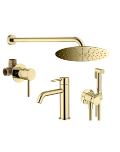 Комплект гигиенического смесителя с верхним душем IXO KITZXO01OR53 золото 24К Plumberia selection