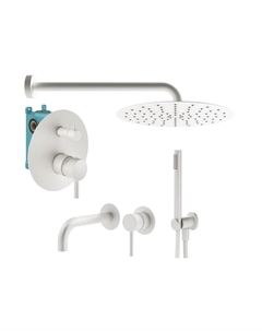 Комплект смесителя для раковины с верхним душем IXO KITXO18BO210 белый матовый Plumberia selection