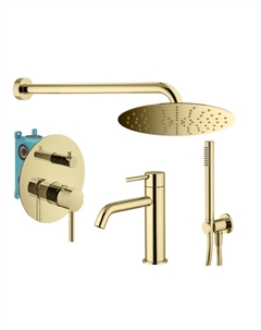 Комплект смесителя для раковины с верхним душем IXO KITXO18OR53 золото 24К Plumberia selection