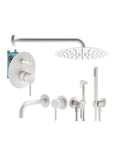 Комплект гигиенического смесителя с верхним душем IXO KITZXO18BO210 белый матовый Plumberia selection