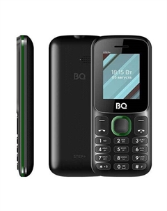 Мобильный телефон BQ 1848 Step+, 1.77" 160x128 TN, 32Mb RAM, 32Mb, BT, 2-Sim, 600 мА·ч, черный/зеленый Bq