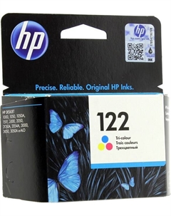 Картридж струйный HP 122 (CH562HE/CH562HK), голубой/пурпурный/желтый, оригинальный, ресурс 100 страниц для HP HP Deskjet 1000 / 1050 / 2000 / 2050 / 3000 / 3050 / 1510 /2050 Hp