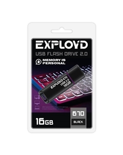 Флешка 16Gb USB 2.0 670, черный (EX-16GB-670-Black) Exployd