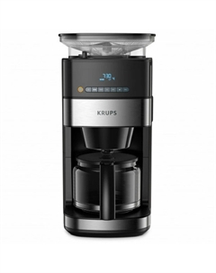 Кофеварка капельная Krups Grind Aroma KM832810, 1 кВт, кофе молотый / зерновой, 1.25 л, дисплей, черный (KM832810)