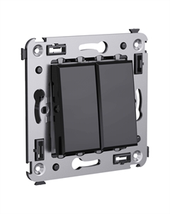 Выключатель DKC Avanti, 2кл., индикатор/подсветка, скрытый монтаж, модуль, черный (4402104) Dkc