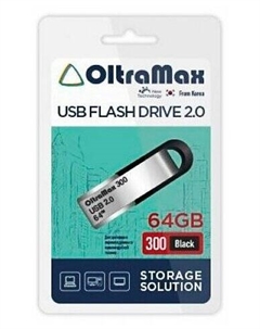 Флешка 64Gb USB 2.0 300 OM-64GB-300-Black, черный (OM-64GB-300-Black) Oltramax