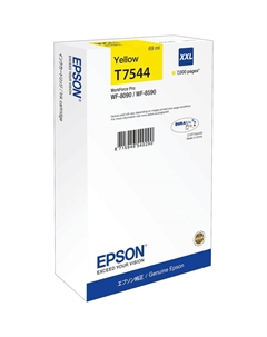 Картридж струйный Epson T7544 (C13T754440), желтый, оригинальный, ресурс 7000 страниц для Epson WorkForce Pro WF-8090DW