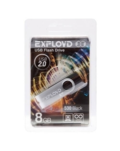 Флешка 8Gb USB 2.0 530, черный (EX008GB530-B) Exployd