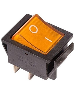 Выключатель клавишный Rexant RWB-502 SC-767 IRS-201-1, подсветка, 16А, черный (36-2333)