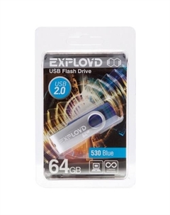 Флешка 64Gb USB 2.0 530, синий (EX064GB530-Bl) Exployd