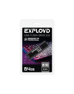 Флешка 64Gb USB 2.0 670, черный (EX-64GB-670-Black) Exployd