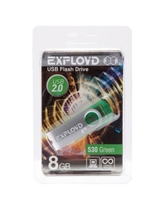 Флешка 8Gb USB 2.0 530, зеленый (EX008GB530-G) Exployd