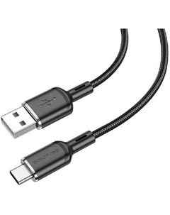 Кабель USB-USB Type-C, быстрая зарядка, 3А, 1 м, черный, Borofone Cyber BX90 (6974443389630)