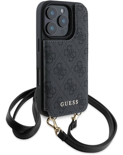 Чехол Crossbody MagSafe для iPhone 16 Pro, черный Guess