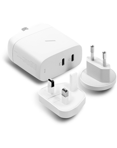 Сетевое зарядное устройство Fast GaN Charger 2 USB-C, PD, 67 Вт, белый Native union