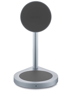 Беспроводное зарядное устройство  Stage 2в1, 30Вт, серый Ubear