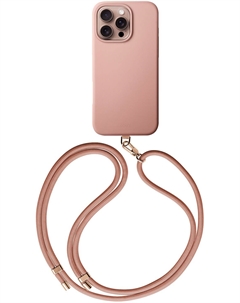 Чехол Coehl Creme Leatherette MagSafe с ремешком для iPhone 16 Pro Max, розовый Uniq