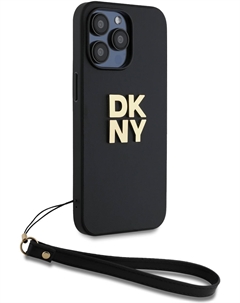 Чехол Stack с ремешком для iPhone 15 Pro Max, черный Dkny