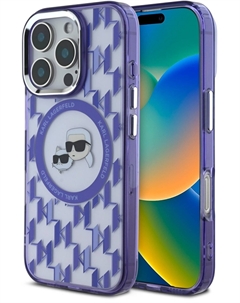 Чехол Monogram NFT & Choupette MagSafe для iPhone 16 Pro Max, фиолетовый Karl lagerfeld
